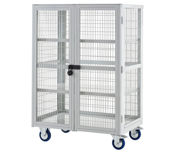 XD139060MLXX Lockable Cage Trolley with Steel Shelves (4482658172963)