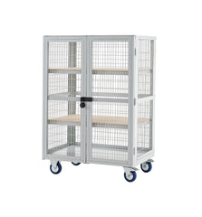 Lockable Cage Trolley with Plywood Shelves