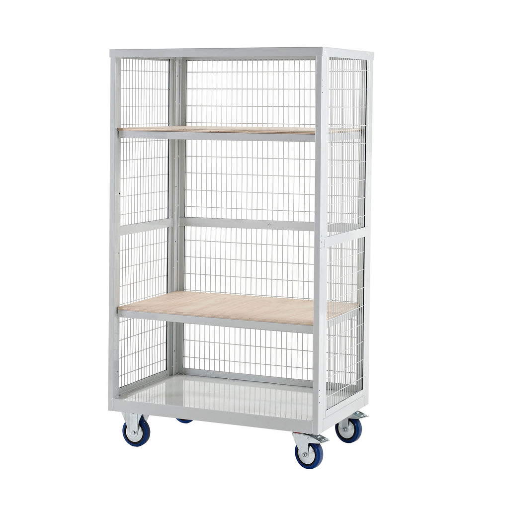 XW169060PLXX Open Front Cage Trolley with Plywood Shelves (4482658304035)