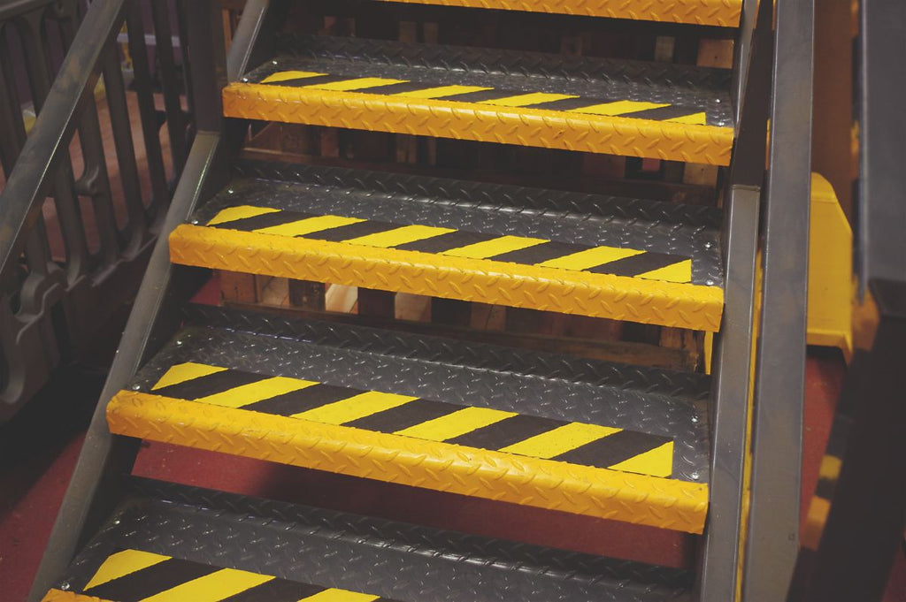 anti-slip hazard tape on stairs (4522378559523)
