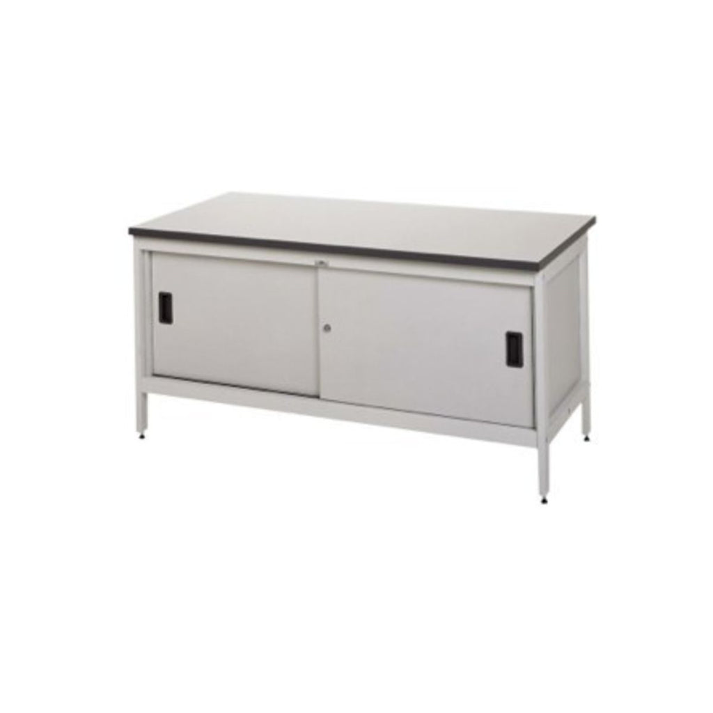 Heavy-Duty Mail Sorting Workbenches with Lockable Sliding Doors- Sitting or Standing Height (6237972562091)
