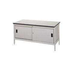Heavy-Duty Mail Sorting Workbenches with Lockable Sliding Doors- Sitting or Standing Height