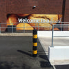 Ragged Black and Yellow Bollard (4365598261283)