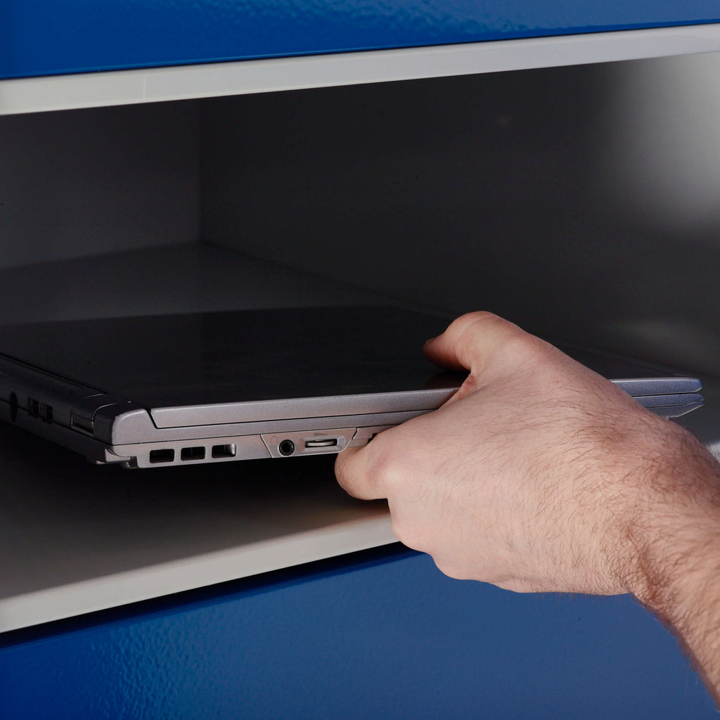 blue laptop locker in use 1 (4460325863459)