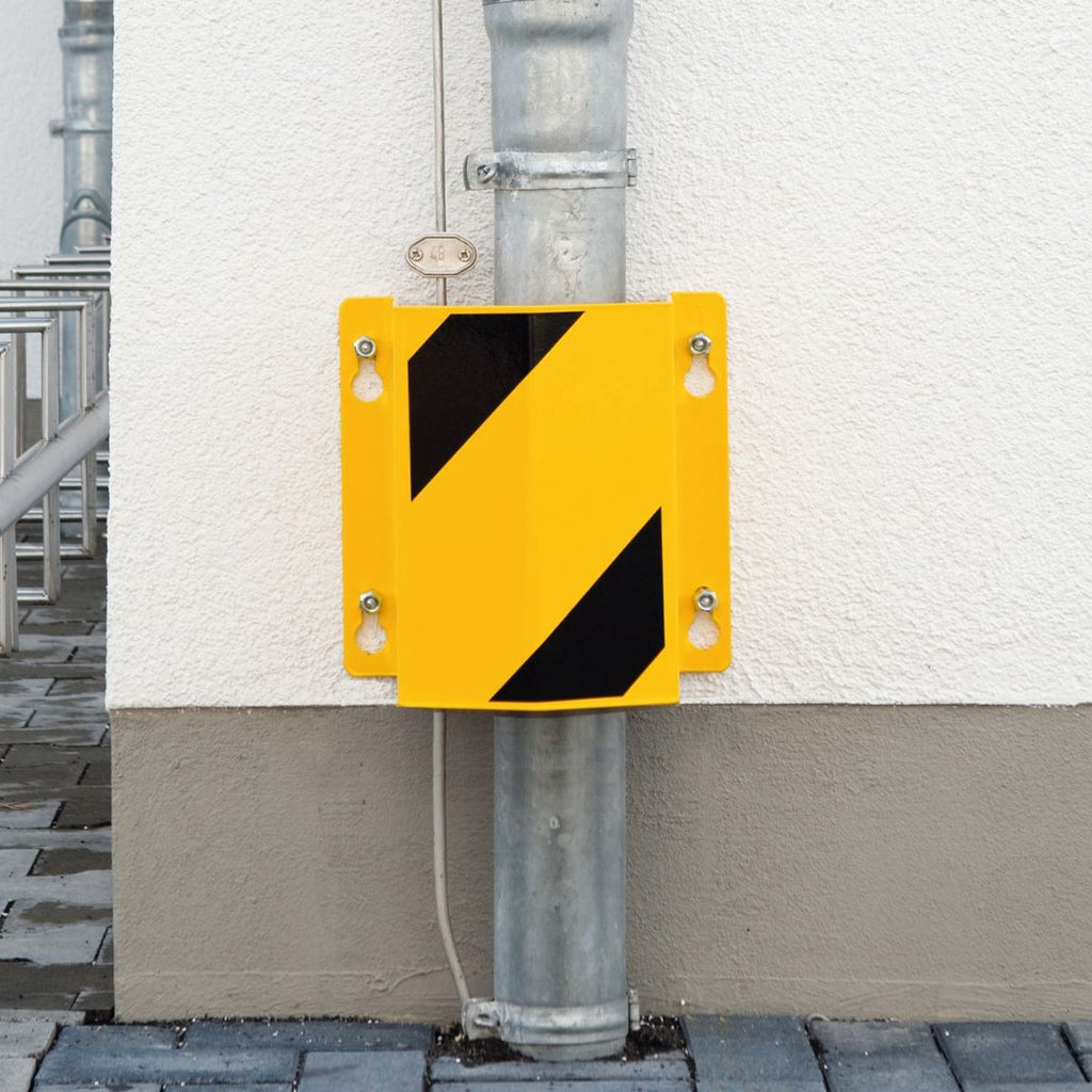 wall mounted pipe and cable guard 30cm high in use (4568104992803)
