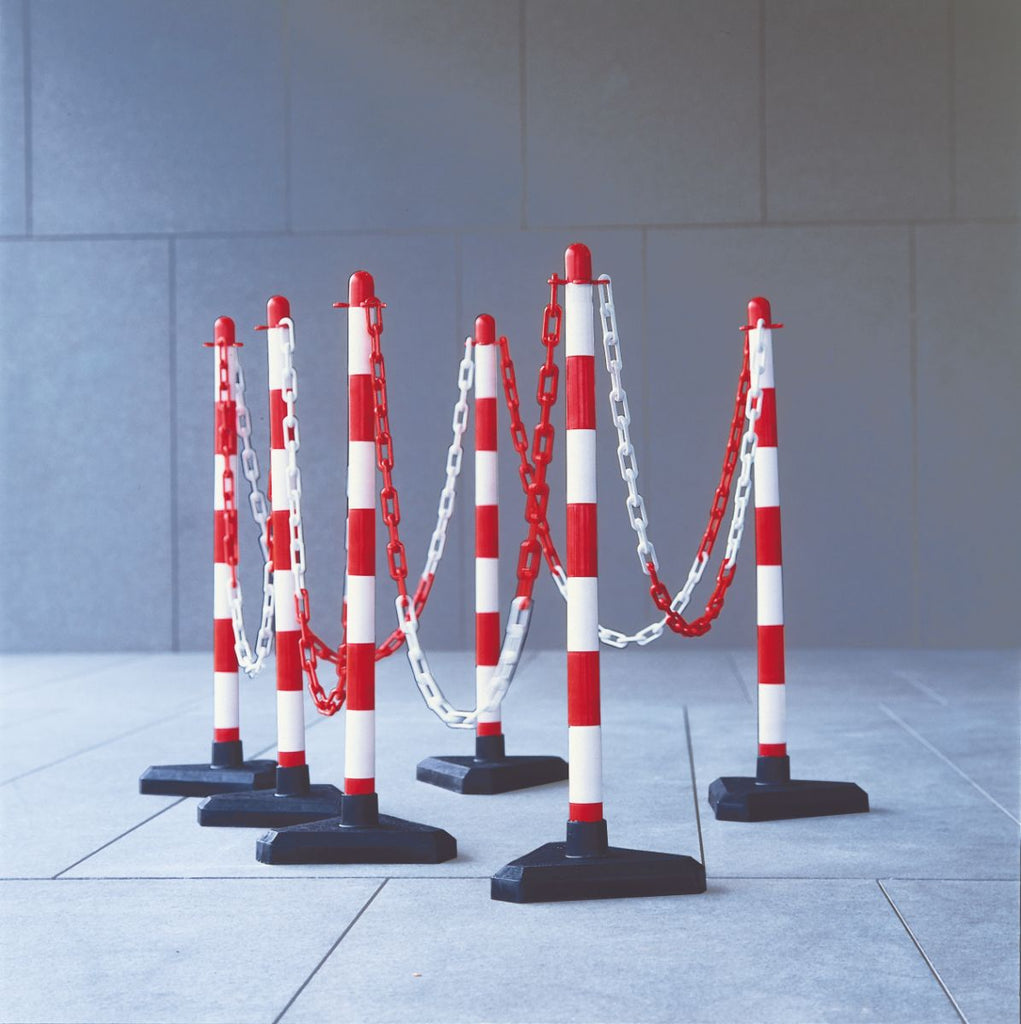 chain post barrier set with concrete filled base (4555548491811)