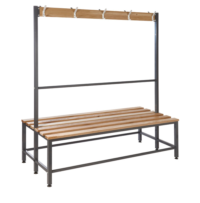 double changing room bench with hooks (4485757337635)