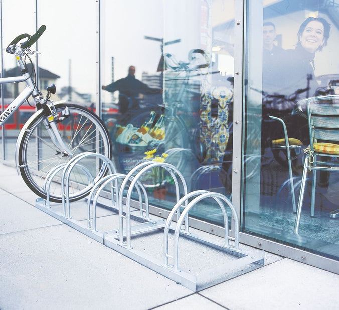 double sided outdoor cycle storage rack in use (4570300874787)