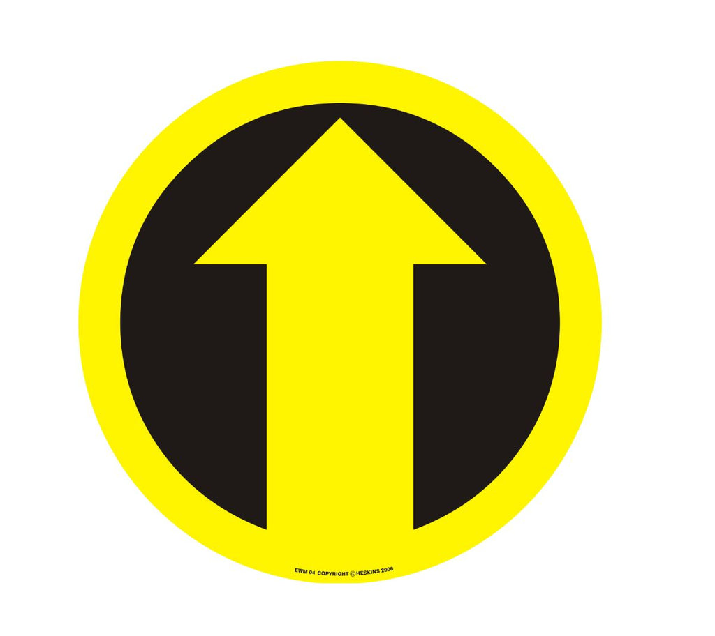 Heavy Duty 430mm Self Adhesive Floor Sign - Arrow (Black and Yellow) (4517395169315)