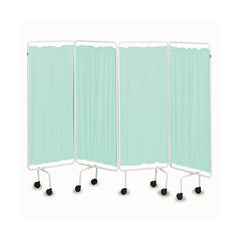 Portable Folding Medical Screen with Green Curtains