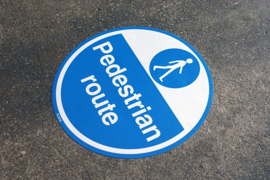 430mm Self Adhesive Floor Sign - Pedestrian Route (4517395431459)