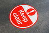 430mm Self Adhesive Floor Sign - Keep Clear (Red and White) (4517395496995)