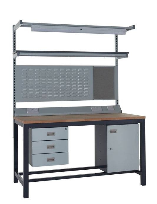 Heavy Duty Workbench and Accessories Kit F - Wood Worktop (4455353647139)
