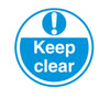 430mm Self Adhesive Floor Sign - Keep Clear (Blue and White) (4517395562531)