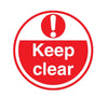 430mm Self Adhesive Floor Sign - Keep Clear (Red and White) (4517395496995)
