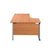 Left Hand Curved Office Desks (L Shape) beech silver side (5973569700011)