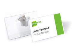 Professional Clear 54mm x 90mm PVC Combi Clip Name Badges - Pack of 50