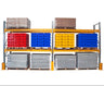 Warehouse Pallet Racking for 12 Pallets two run bay propped (4810500800547)