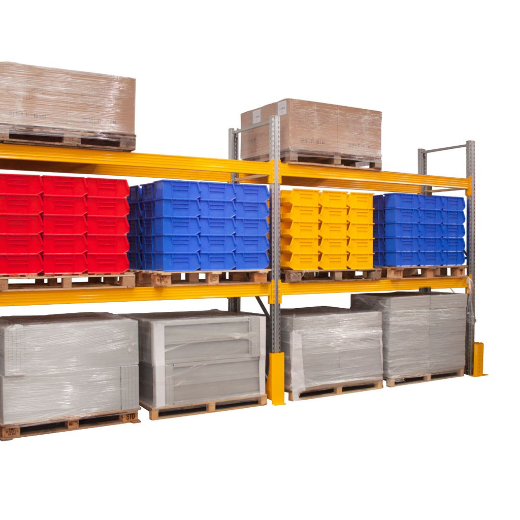 Warehouse Pallet Racking for 18 Pallets two run bay propped (4810500898851)