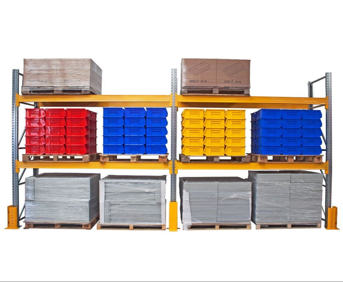 Pair of Racking Beams for Heavy-Duty Galvanised Pallet Racking Frames (6201346261163)