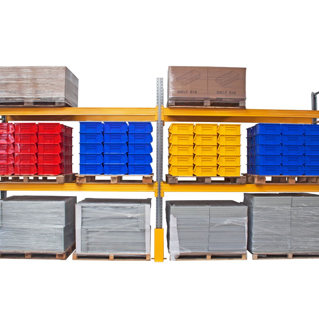 Warehouse Pallet Racking for 18 Pallets two run bay propped (4810500898851)