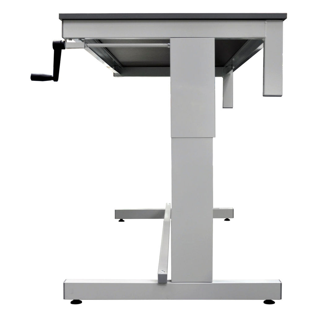 Premium Height Adjustable Workbench with Laminate Top high side view (4453380259875)