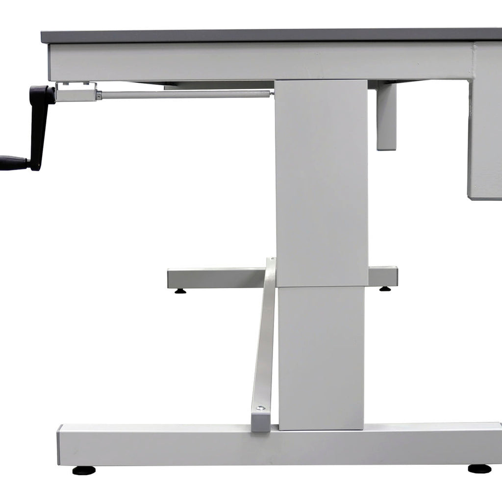 Premium Height Adjustable Workbench with Laminate Top low side view (4453380259875)