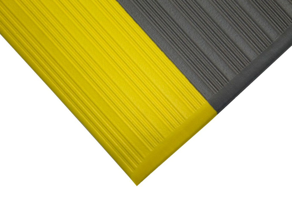 Ribbed texture mat grey and yellow