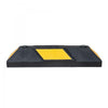 Black and yellow rubber parking stop