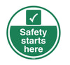 430mm Self Adhesive Floor Sign - Safety Starts Here (4517395693603)