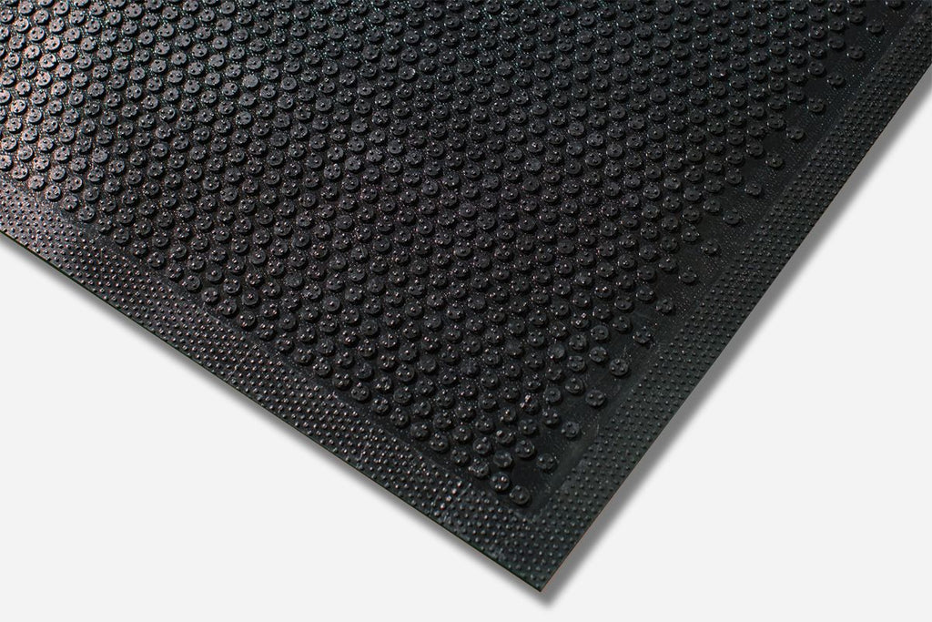 Assured Scraper Non-Slip Kitchen Mat with anti-fatigue properties for industrial use, featuring a textured surface for added grip.