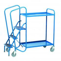2-Tier Warehouse Picking Trolley with Steps