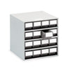 Storage Bin Cabinet for Small Parts - 16 Bins 82mm x 92mm x 400mm grey (6573247791275)