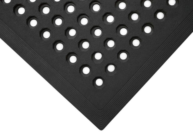 SturdySafe heavy-duty rubber anti-fatigue mat with swarf-catching design for industrial use