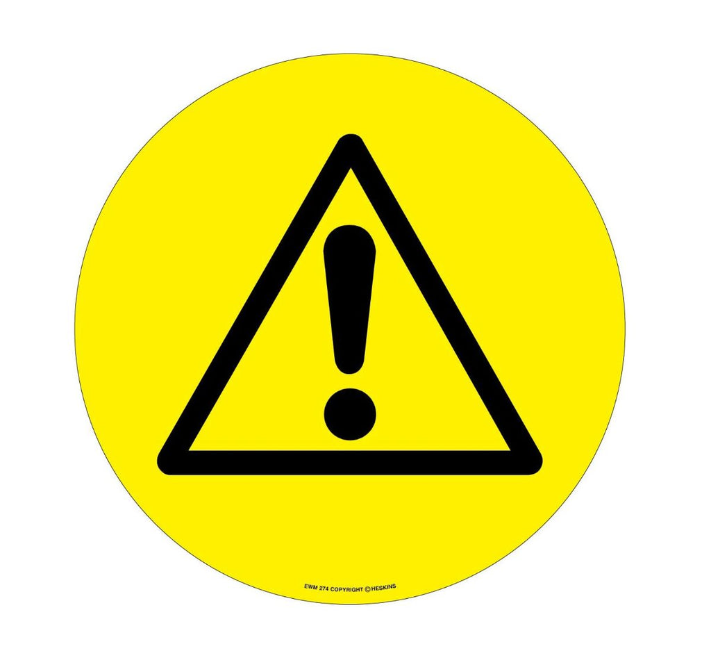 430mm Self Adhesive Floor Sign - Yellow Warning Triangle (4517395365923)