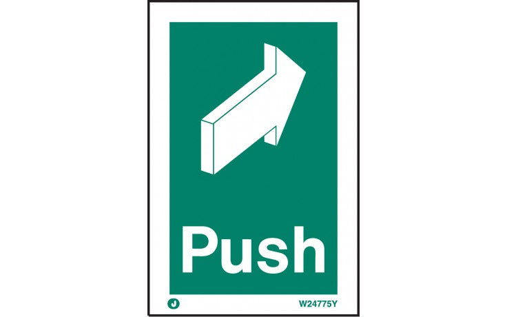 Fire Exit PUSH Sign - Green / White (4807063240739)