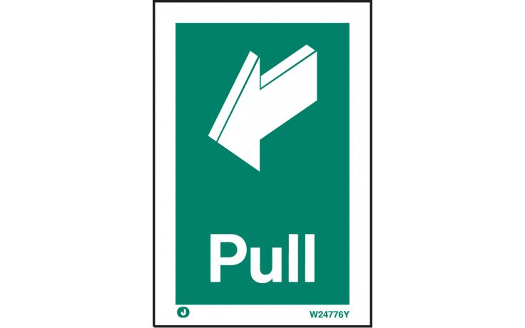 Fire Exit PULL Sign - Green / White (4807063306275)