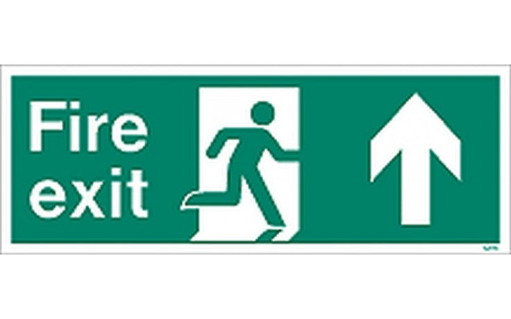 Fire Exit Sign With UP Arrow - Green / White (4807063076899)