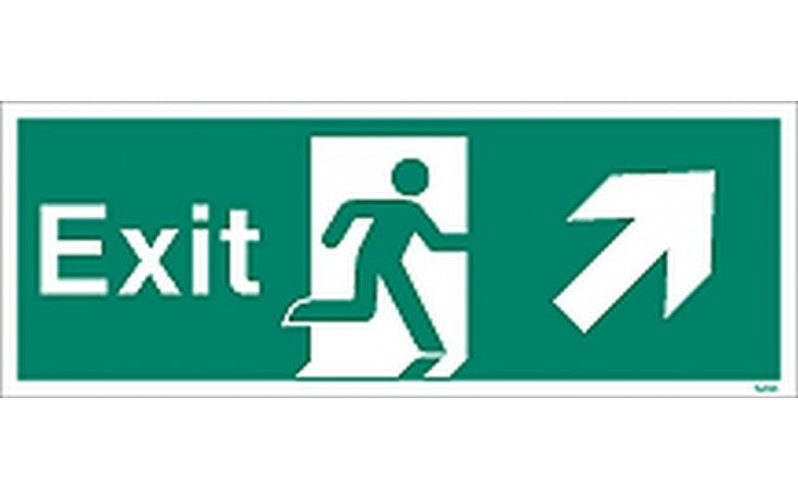 Exit Sign With UP RIGHT Arrow - Green / White (4807063142435)