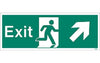 Exit Sign With UP RIGHT Arrow - Green / White (4807063142435)