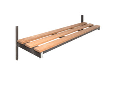 Wall Mounted Changing Room Bench - Solid Oak Slats