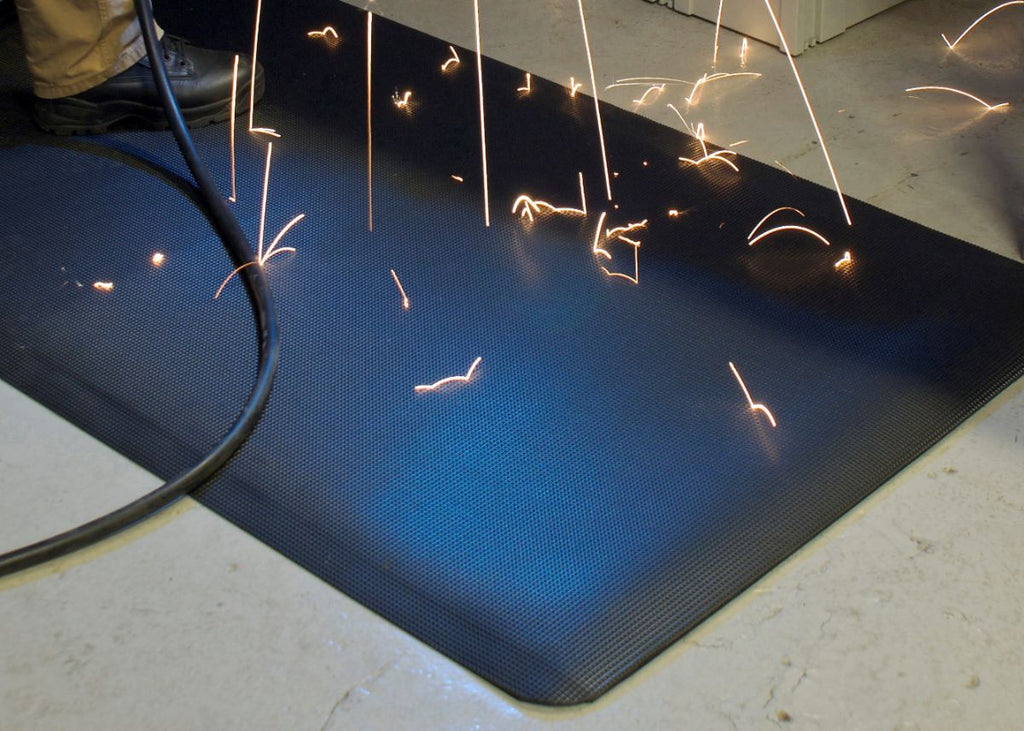 Black Weld-Diamond Anti Fatigue Welding Mat with diamond plate texture for industrial use